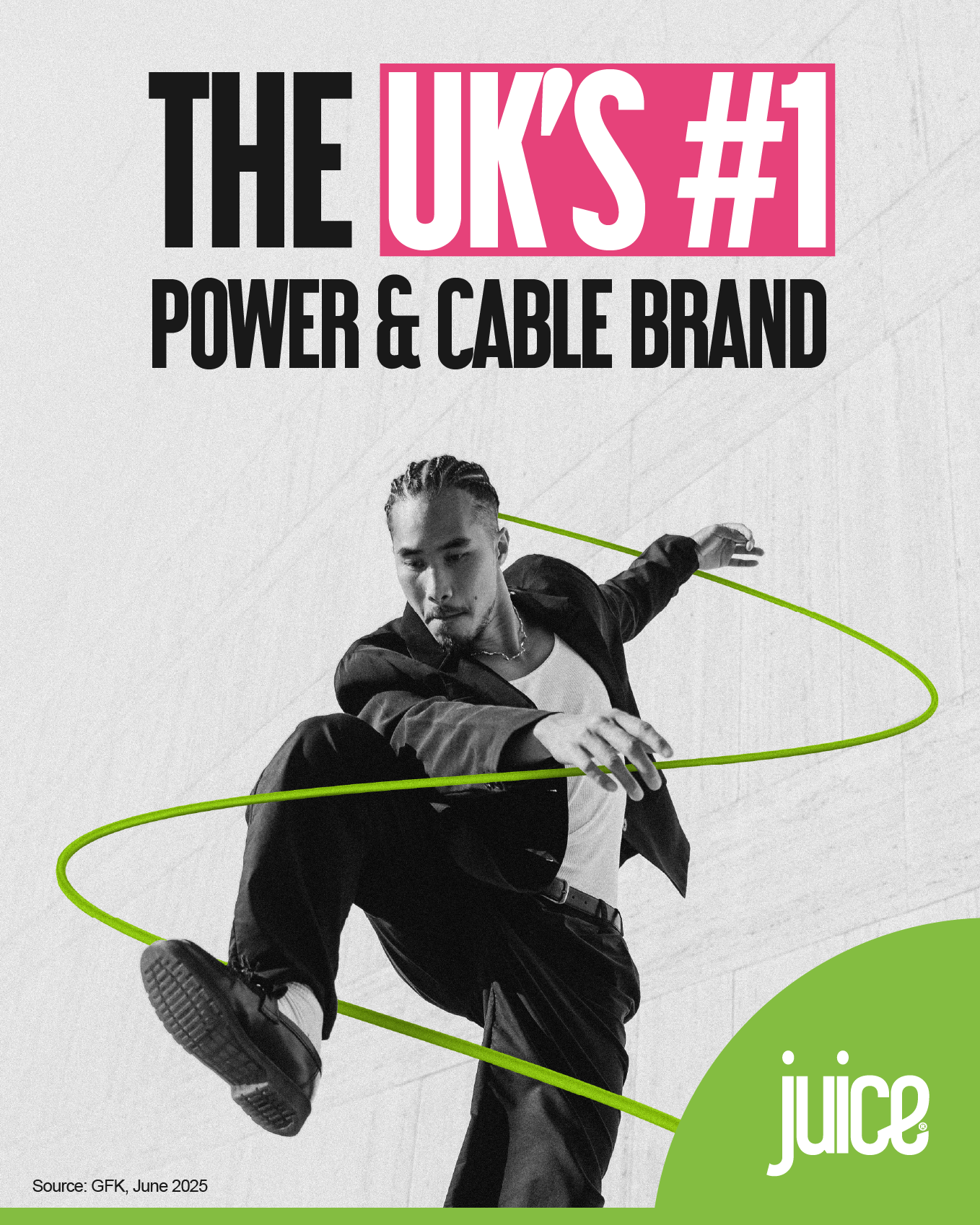 Juice USB Type-C to USB Type-C Braided Charging Cable 2m