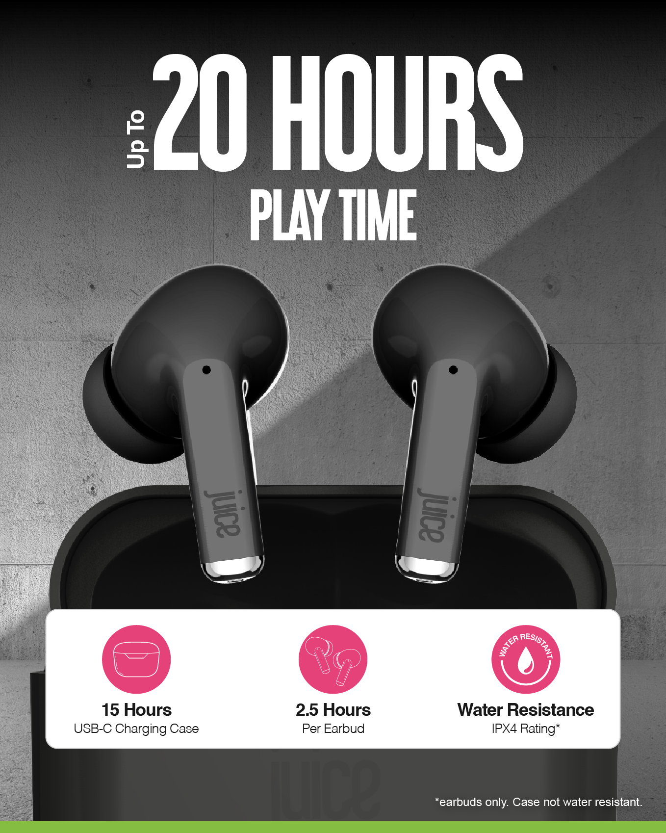 Juice Earphones Go True Wireless