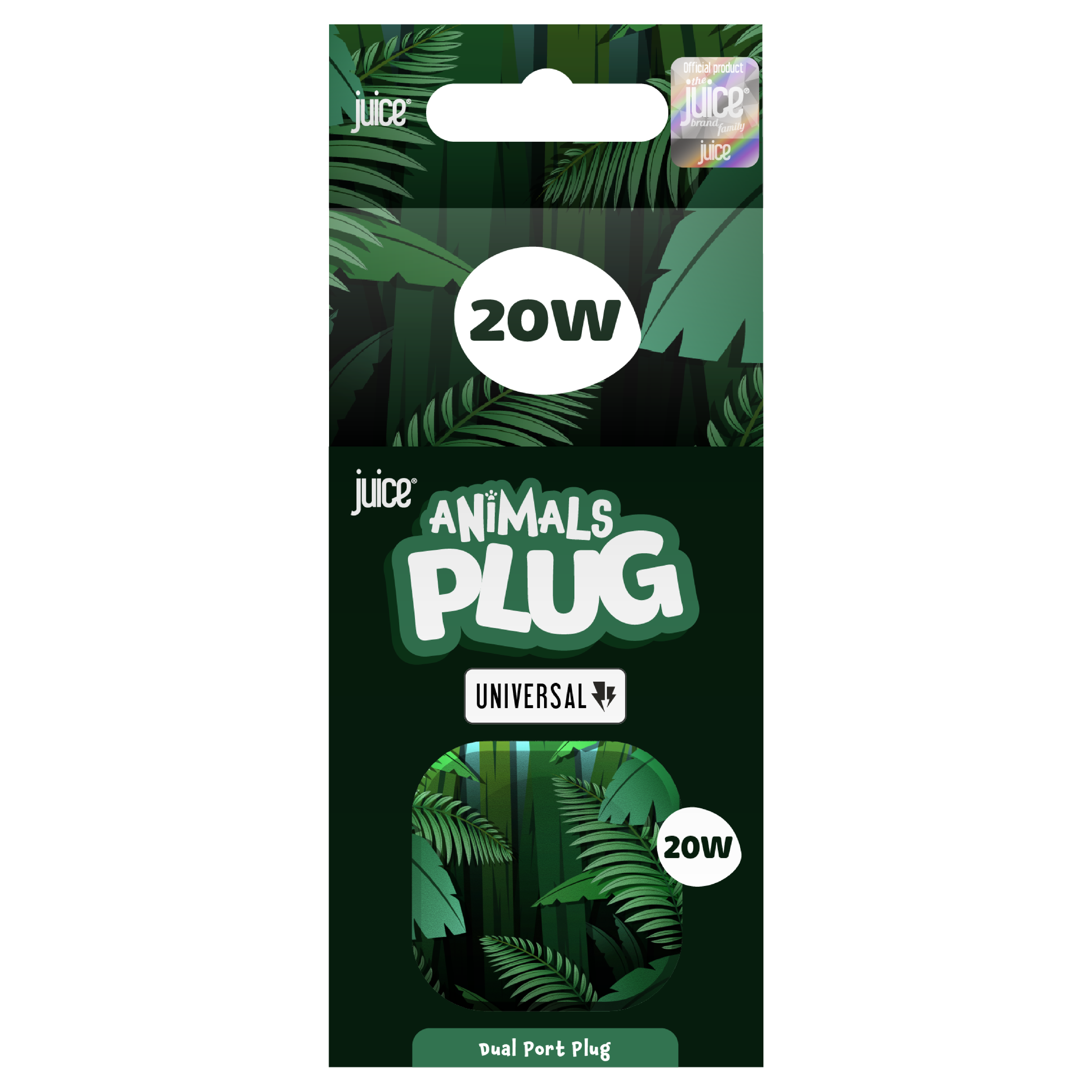 Juice Animals 20W Dual Port USB-A/C PD Plug
