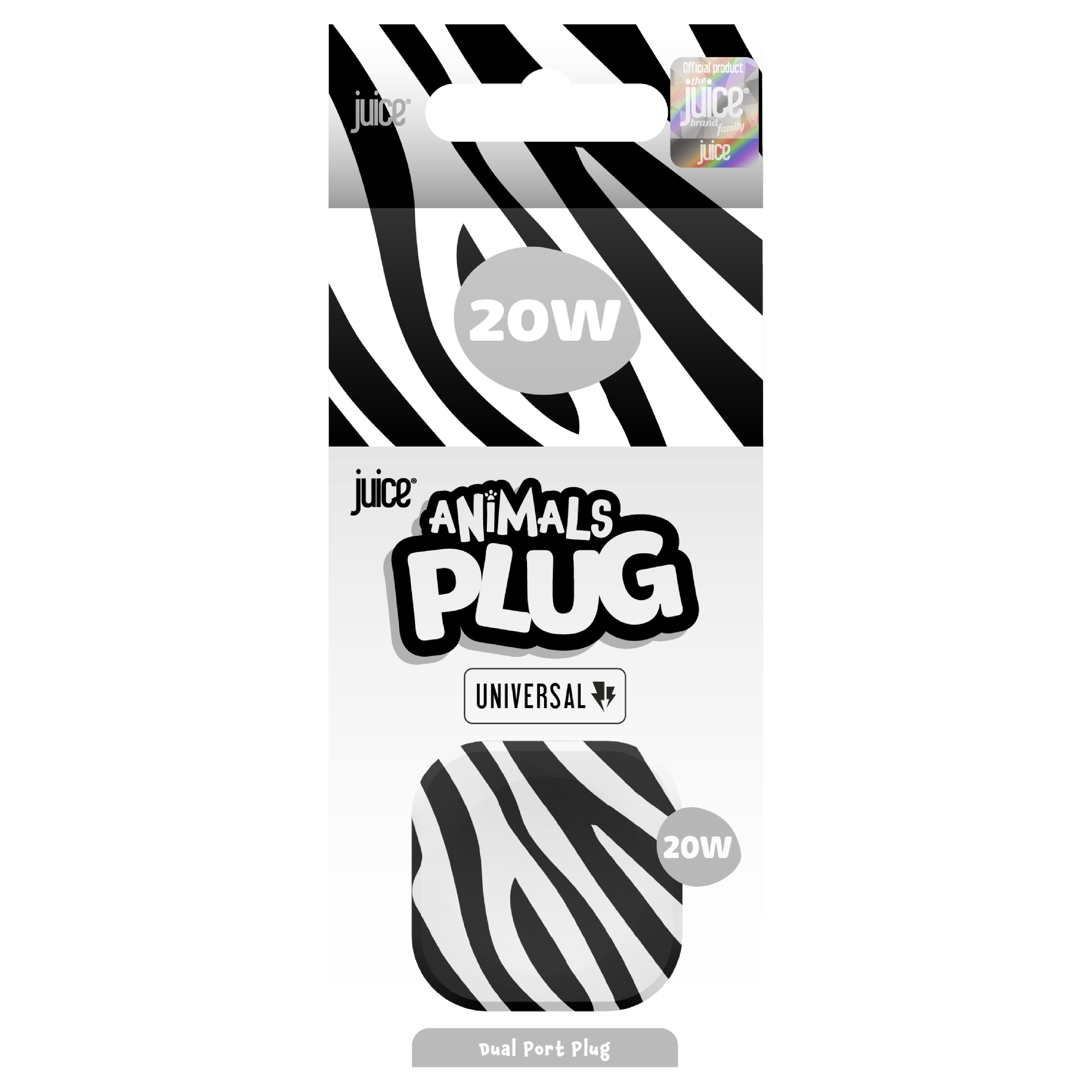 Juice Animals 20W Dual Port USB-A/C PD Plug