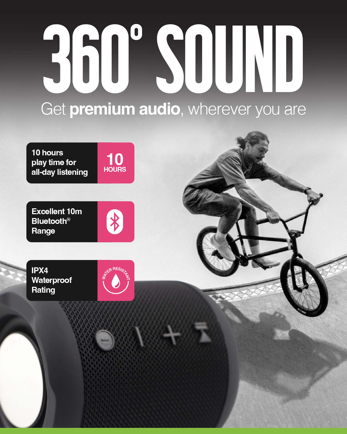 Juice ECO Boom 360 Bluetooth Speaker – Black