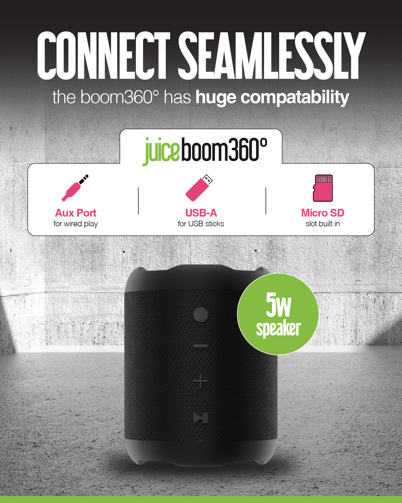 Juice ECO Boom 360 Bluetooth Speaker – Black
