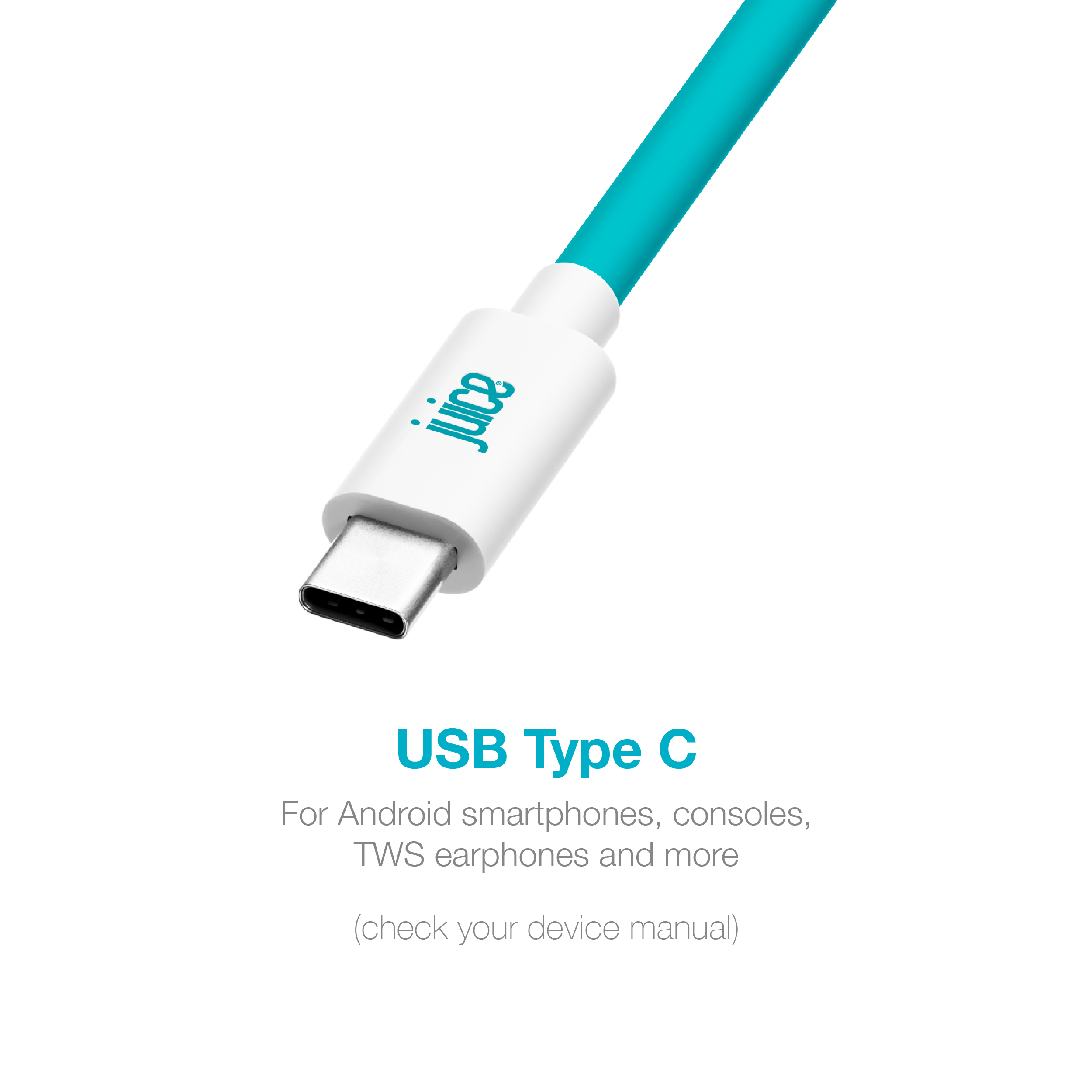 Juice 12 Watt USB-C Mains Charger with 1.5 metre Integrated Cable