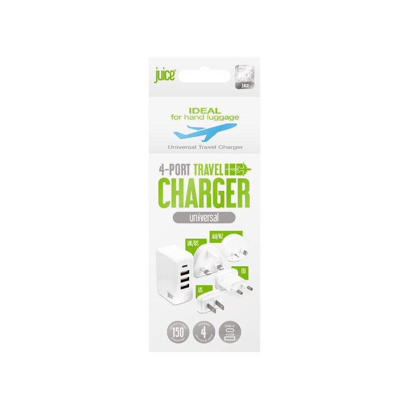Juice 4.8 Amp Travel Juice Universal Charger – White