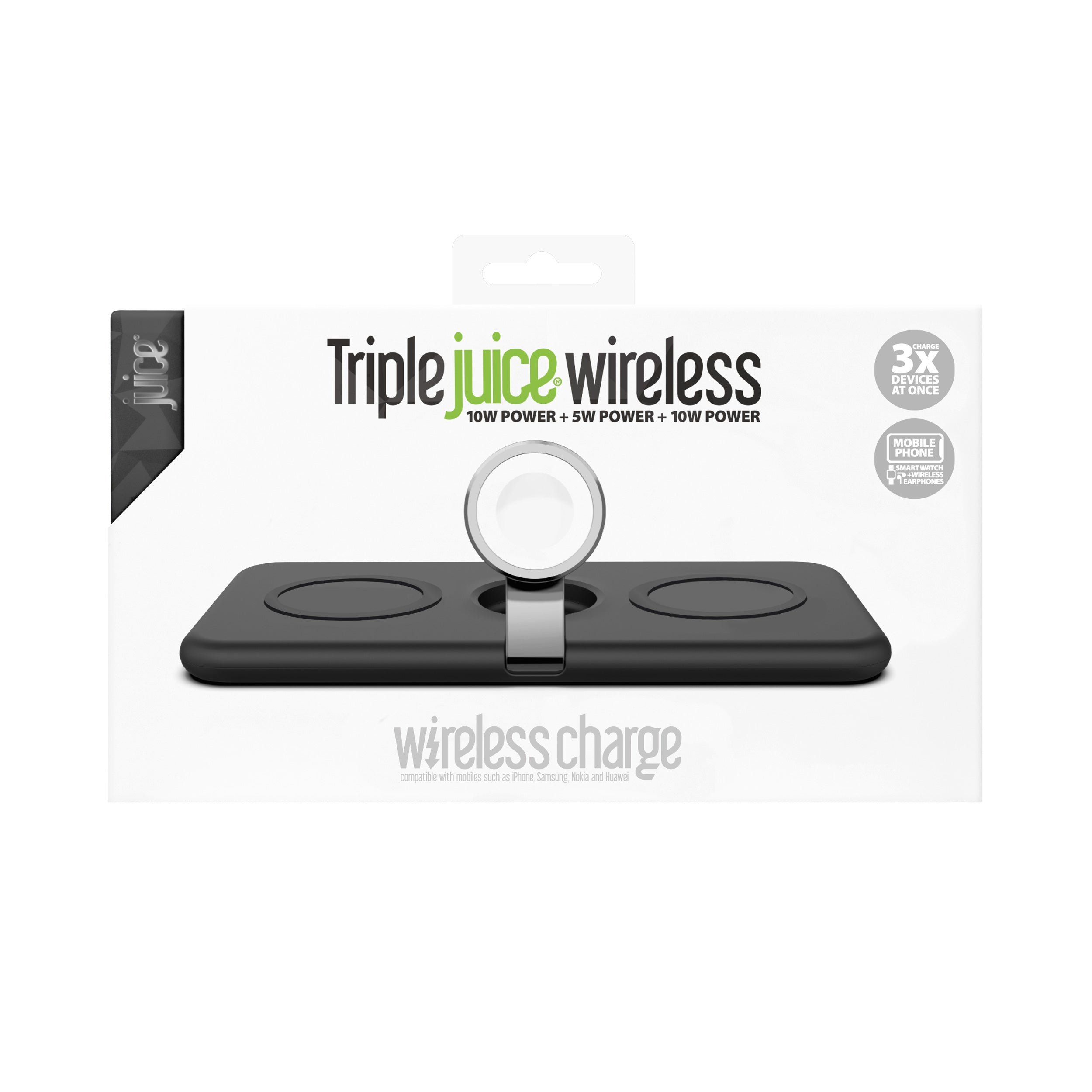 Juice Triple Juice 22.5W Wireless Charging Pad – Black