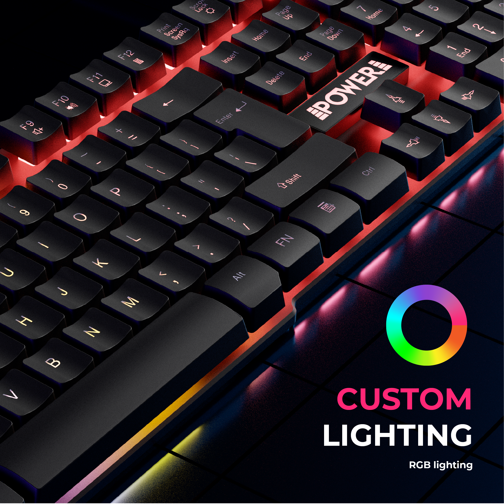 Power Gaming Recon Ocelot RGB Wired Gaming Keyboard - Black