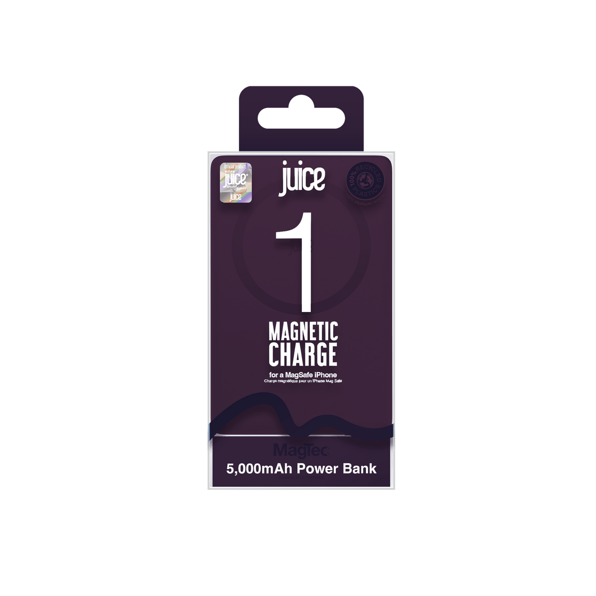Juice iPhone 18 Colour Matched Bundle 1 – MagTec Power Bank + USB-C Cable 2m – Burgundy – Pb Packaging
