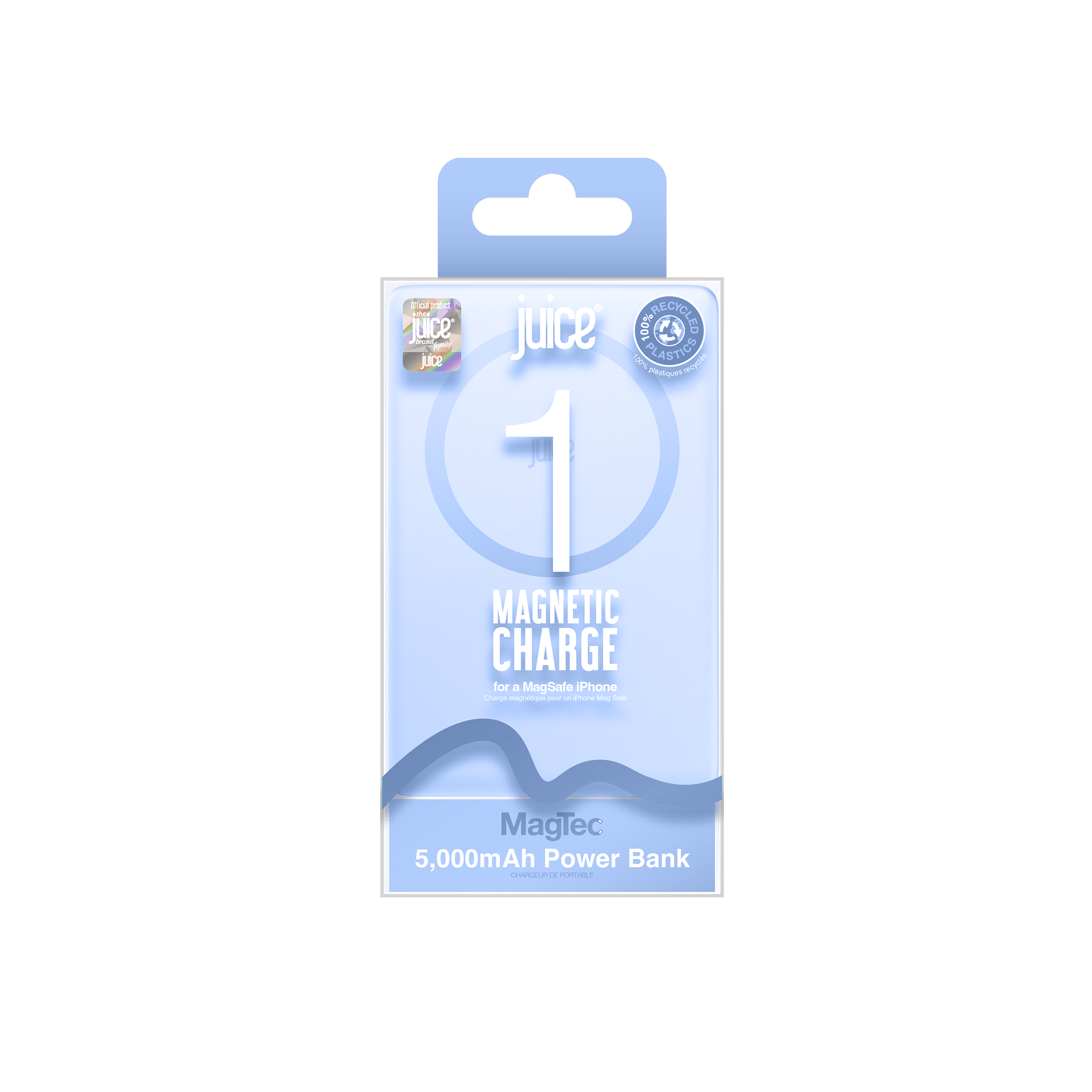Juice iPhone 18 Colour Matched Bundle 1 – MagTec Power Bank + USB-C Cable 2m – Glacier – Pb Packaging