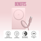 Juice iPhone 18 Colour Matched Bundle 1 – MagTec Power Bank + USB-C Cable 2m – Pink – Benefits