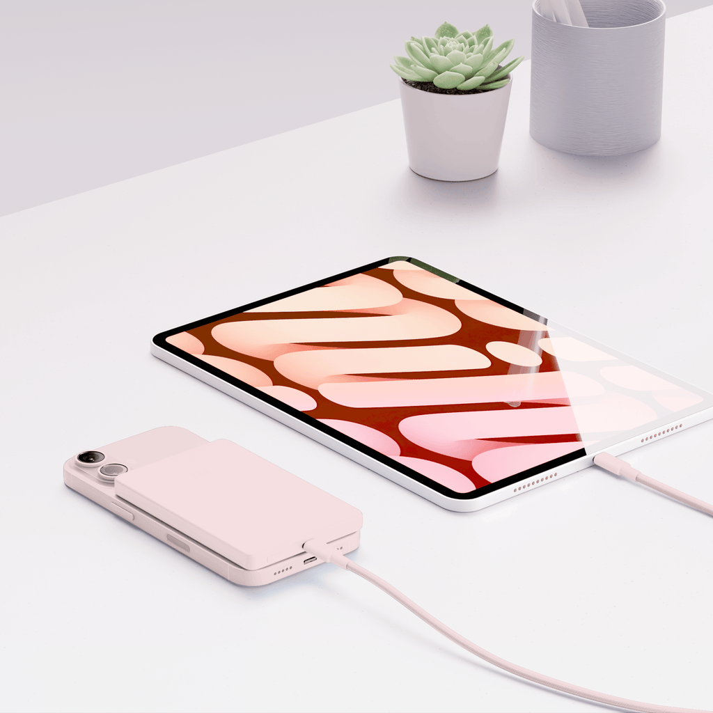 Juice iPhone 18 Colour Matched Bundle 1 – MagTec Power Bank + USB-C Cable 2m – Pink – Colourmatch
