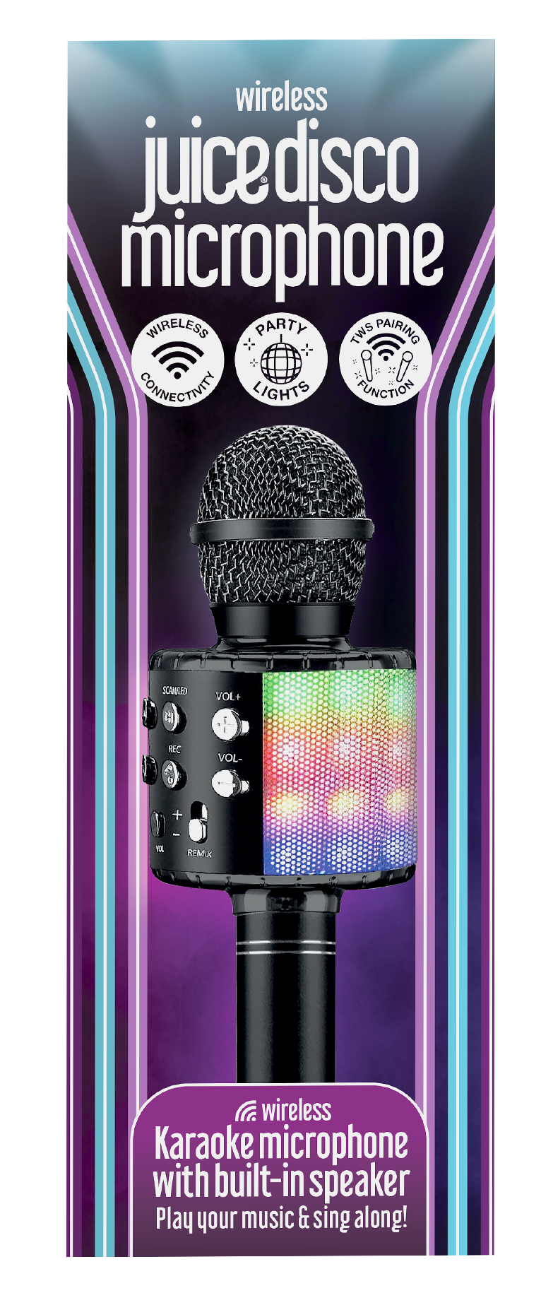 Juice Disco Karaoke Microphone - Black