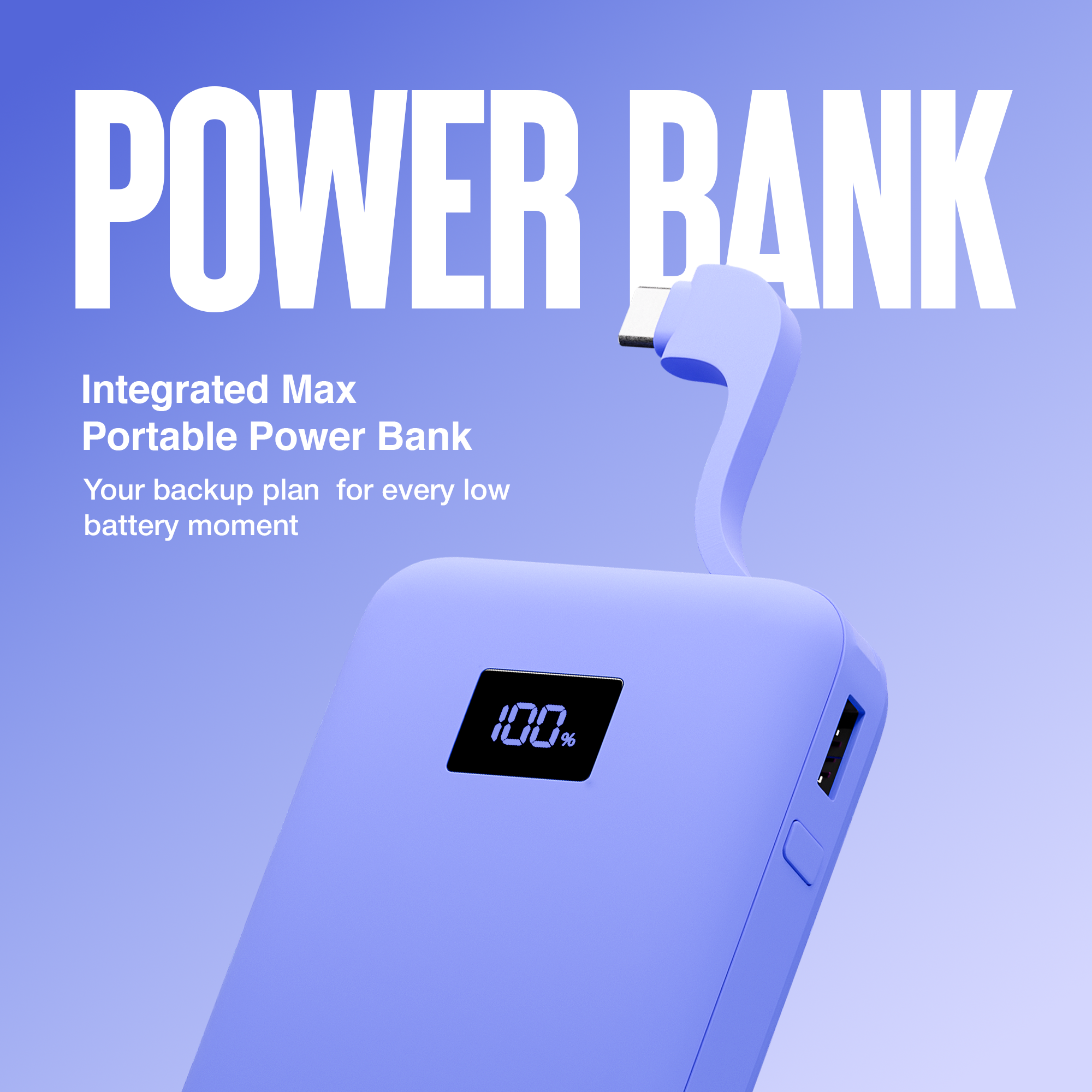 Juice Integrated MAX Charge Power Bank Ultramirine – 20,000mah