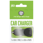 Juice ECO 37W 3-Port Car Charger with Power Delivery – Black