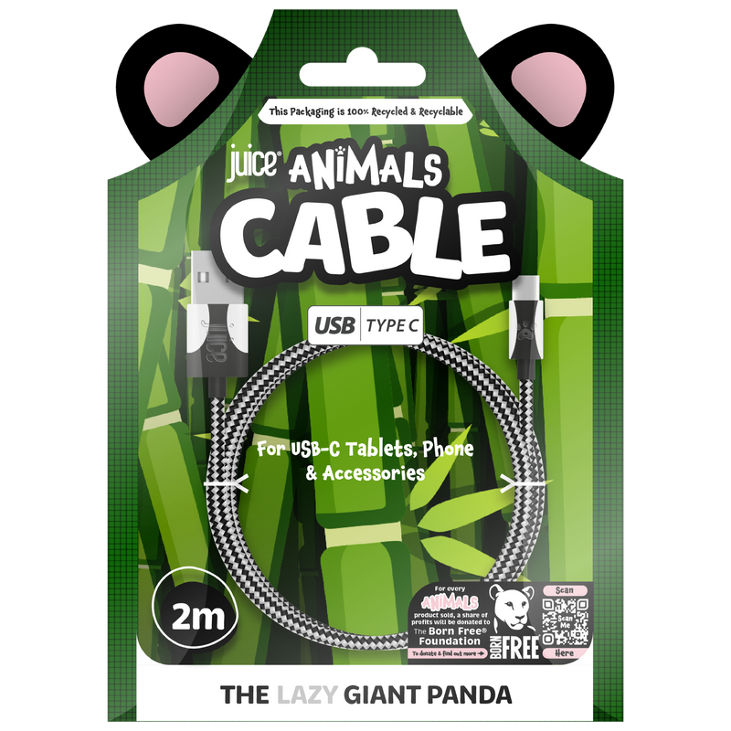 Juice Animals USB Type-C Braided 2m Charging Cable