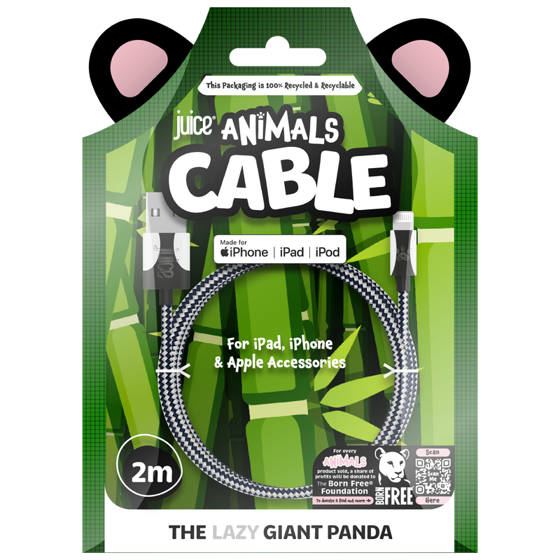 Juice Animals Lightning Braided 2m Charging Cable