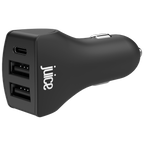 Juice ECO 37W 3-Port Car Charger with Power Delivery – Black
