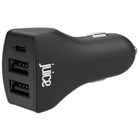 Juice ECO 37W 3-Port Car Charger with Power Delivery – Black
