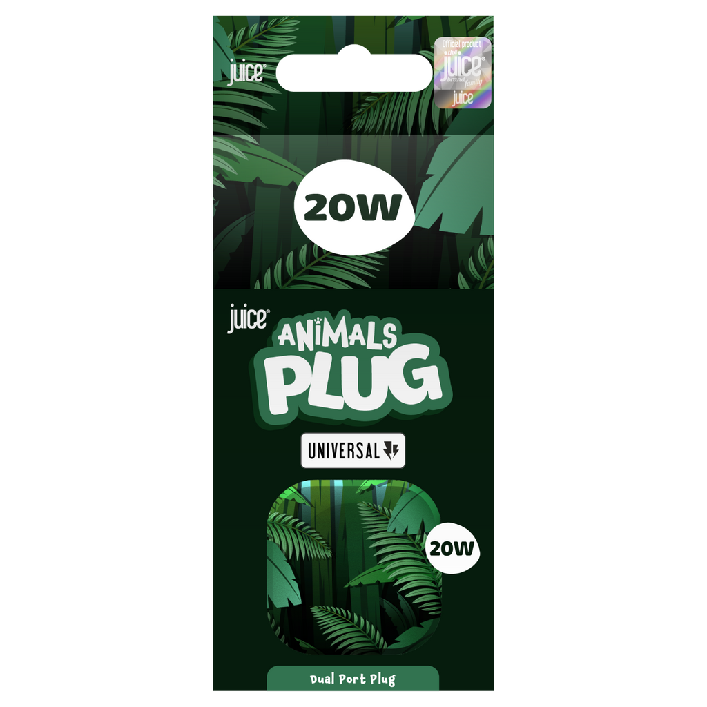 Juice Animals 20W Dual Port USB-A/C PD Plug (Copy)