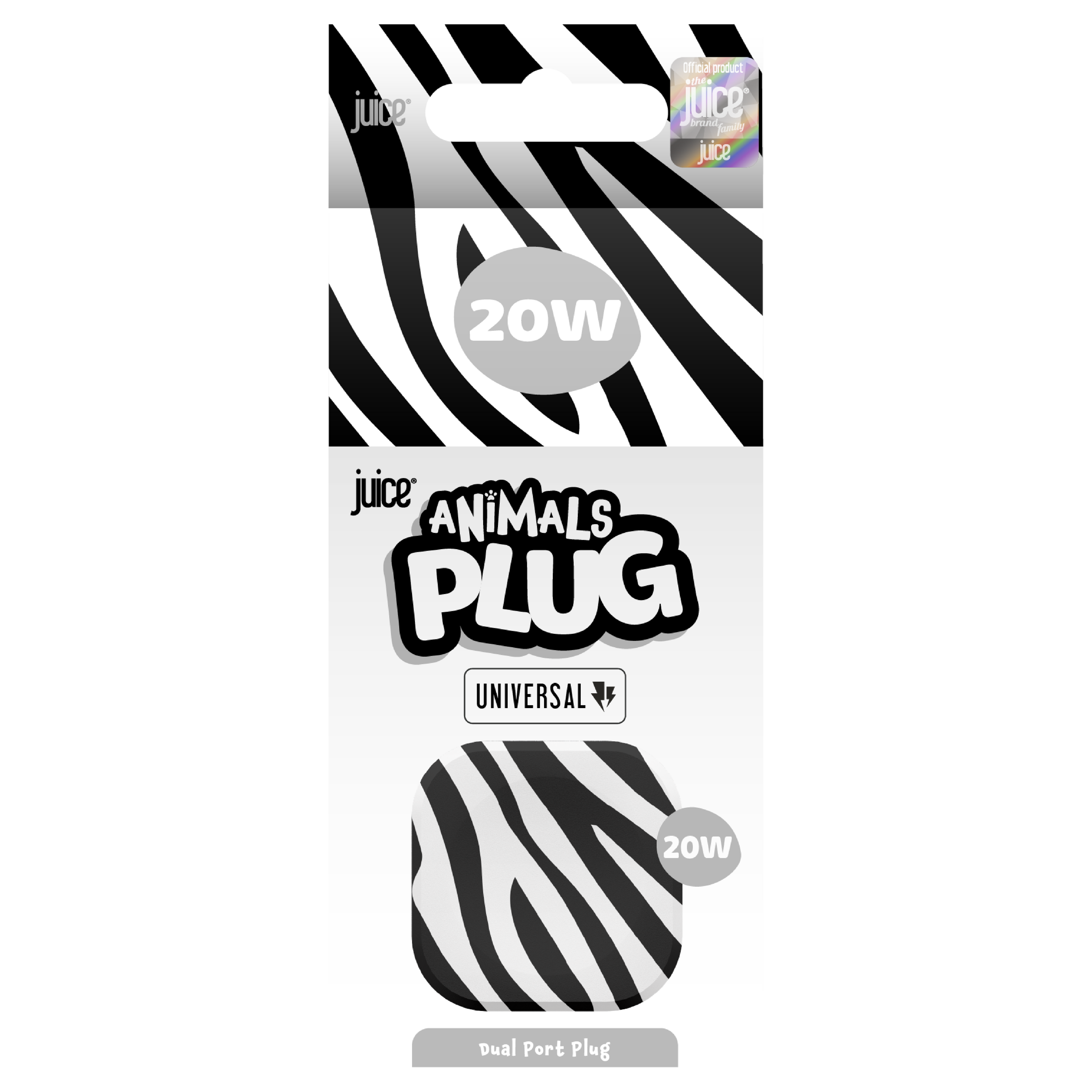 Juice Animals 20W Dual Port USB-A/C PD Plug