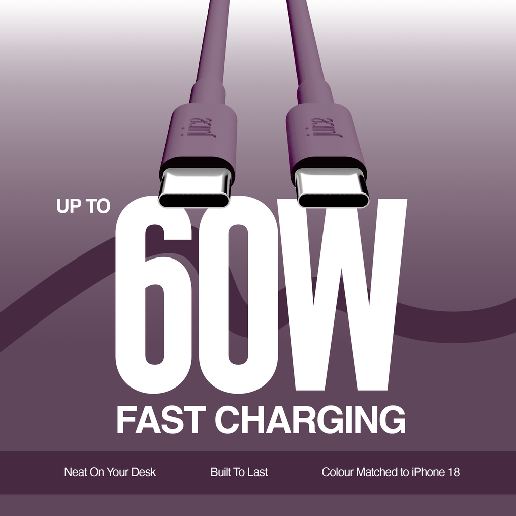 Juice USB-C to USB-C Classic Charging Cable 1m – Burgundy – Product Spec