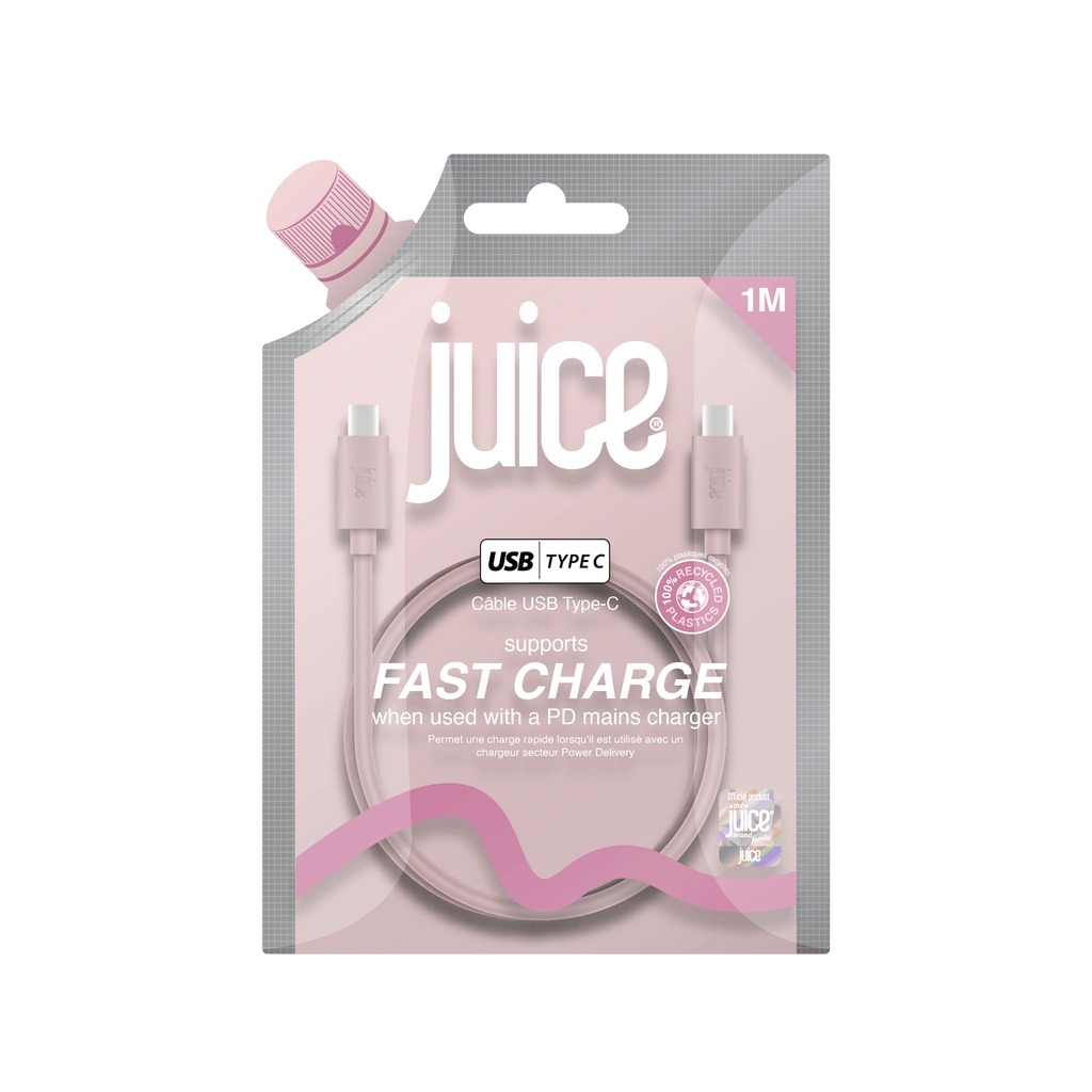 Juice USB-C to USB-C Classic Charging Cable 1m – Pink – Core Asset 04