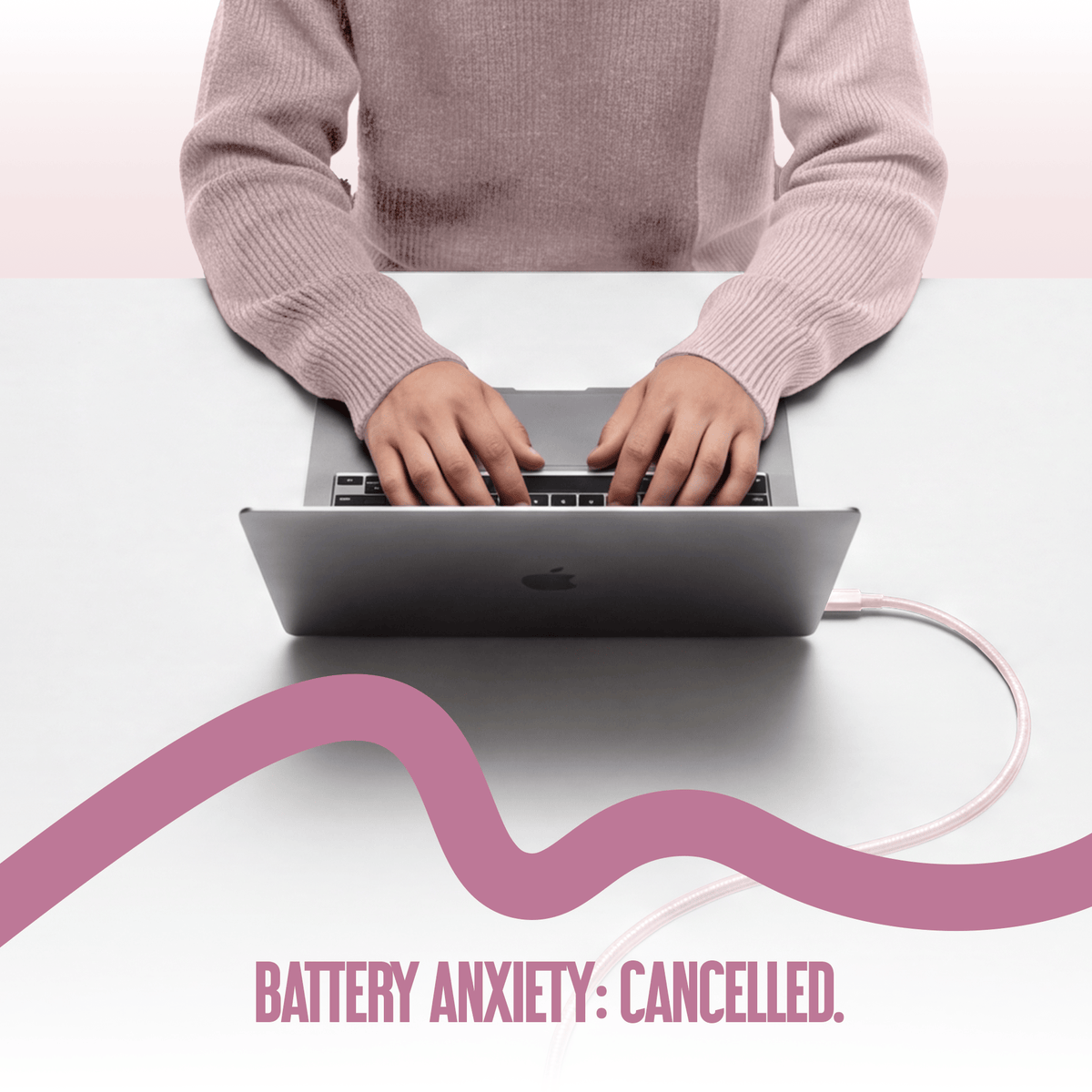 Juice USB-C to USB-C Classic Charging Cable 1m – Pink – Human