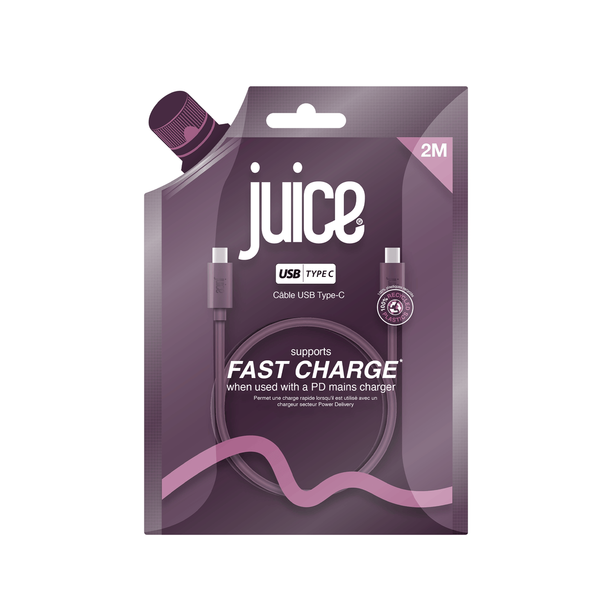 Juice USB-C to USB-C Classic Charging Cable 2m – Burgundy – Core Asset 04