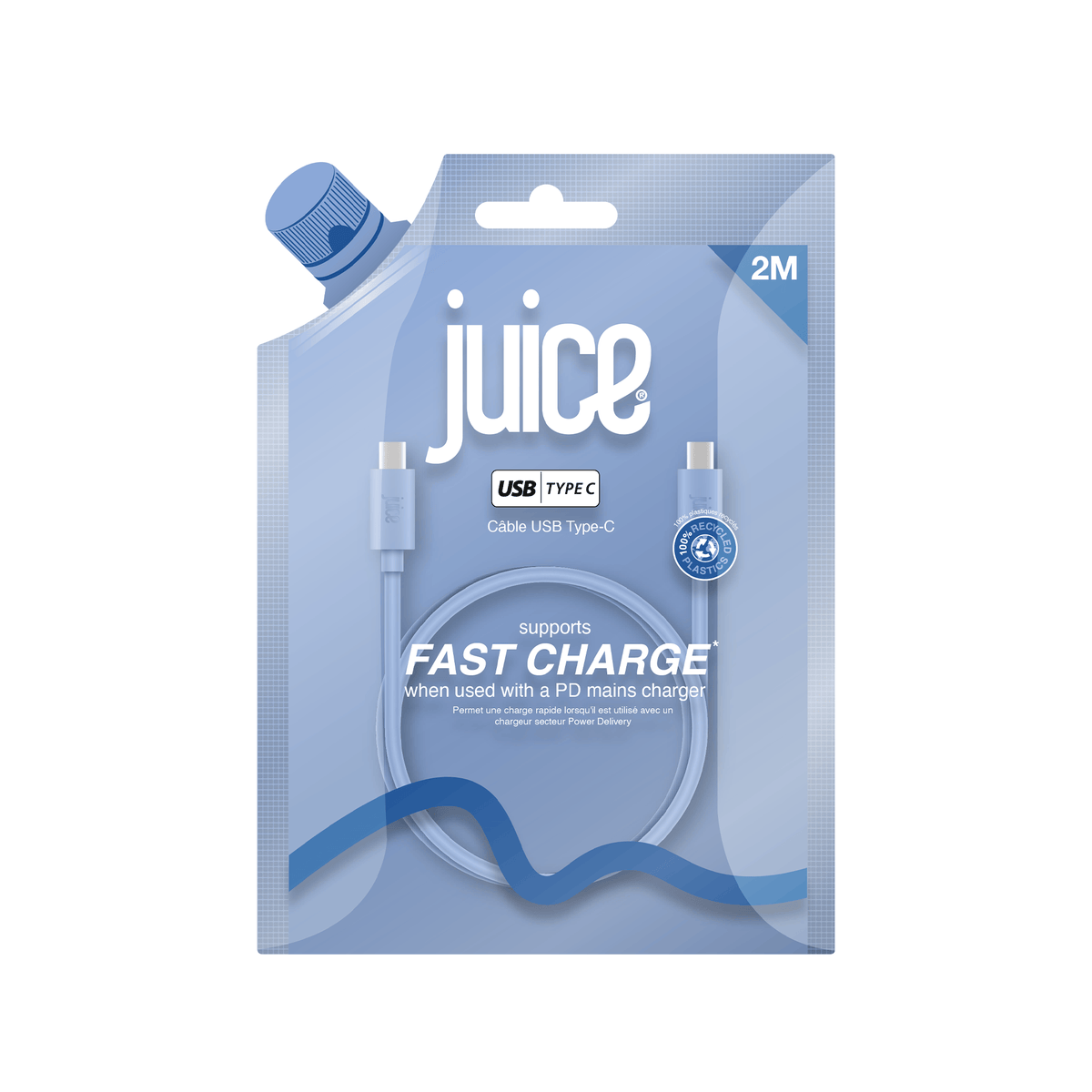 Juice USB-C to USB-C Classic Charging Cable 2m – Glacier – Core Asset 04