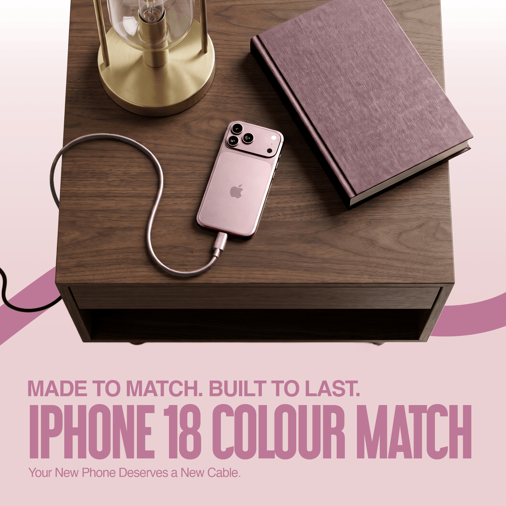 Juice USB-C to USB-C Classic Charging Cable 2m – Pink – Colour Match