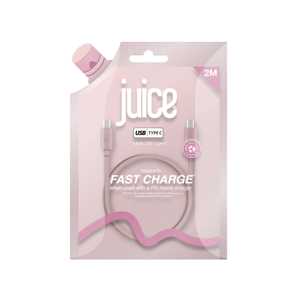 Juice USB-C to USB-C Classic Charging Cable 2m – Pink – Core Asset 04