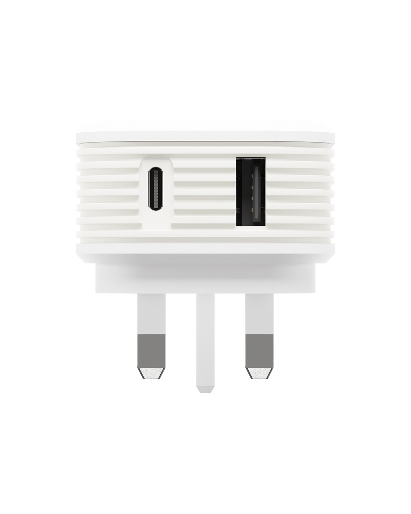 Juice 20W Dual Port Fast Charger Plug – White