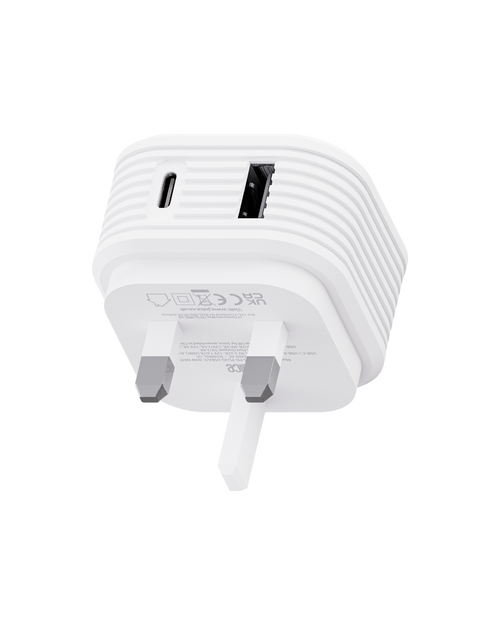 Juice 30W Dual Port Fast Charger Plug – White