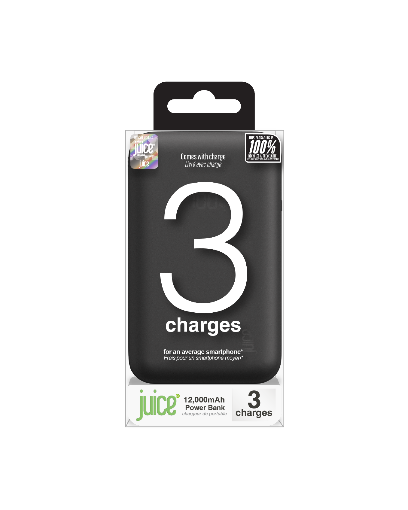 Juice Integrated 3 Charge Power Bank – 12,000mAh