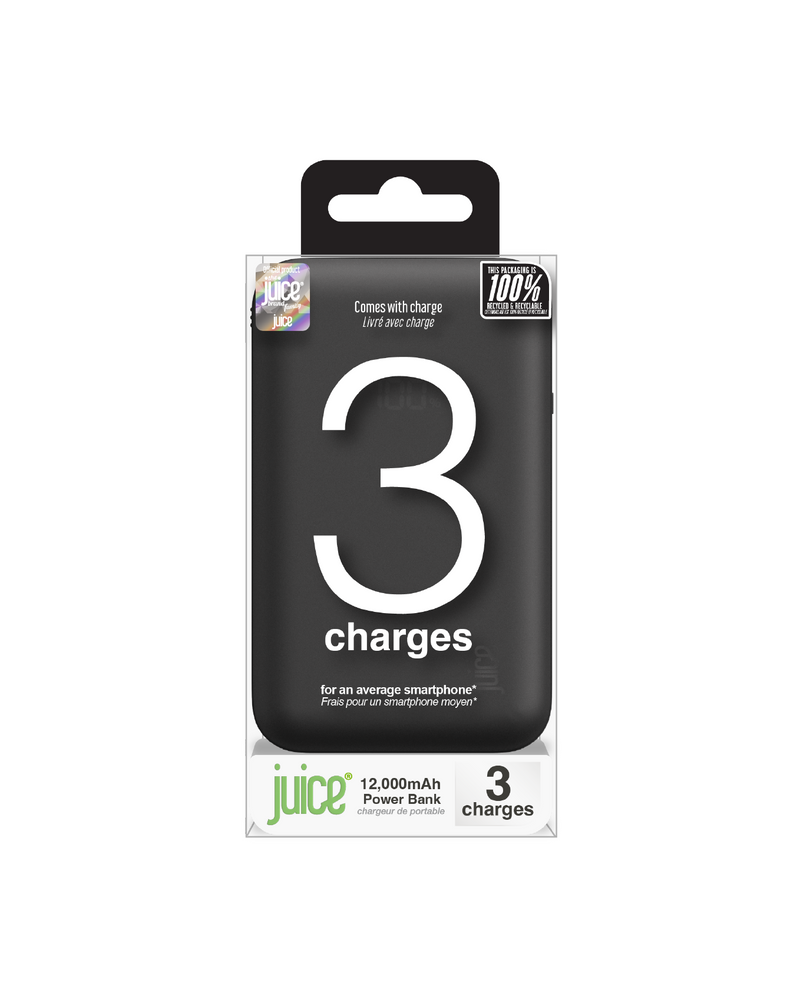 Juice Integrated 3 Charge Power Bank – 12,000mAh