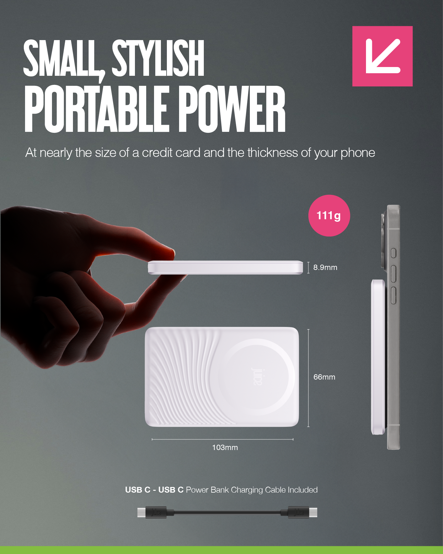 Juice 1 Charge Mag Tec Power Bank – 5,000mAh