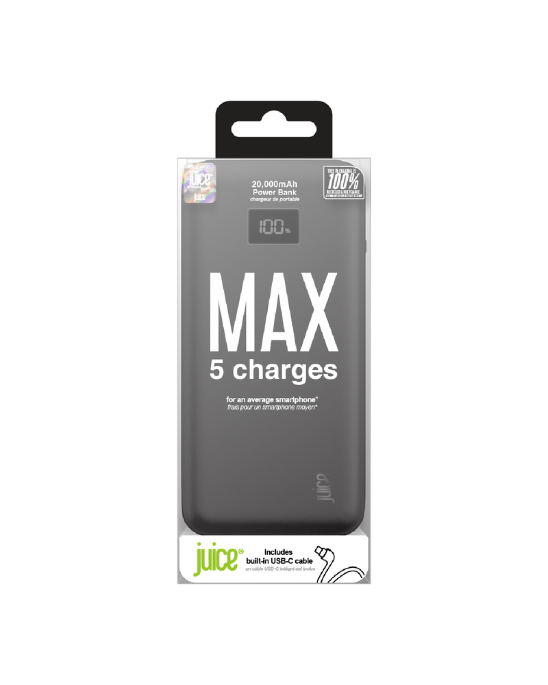 Juice Integrated Max Charge Power Bank – 20,000mAh