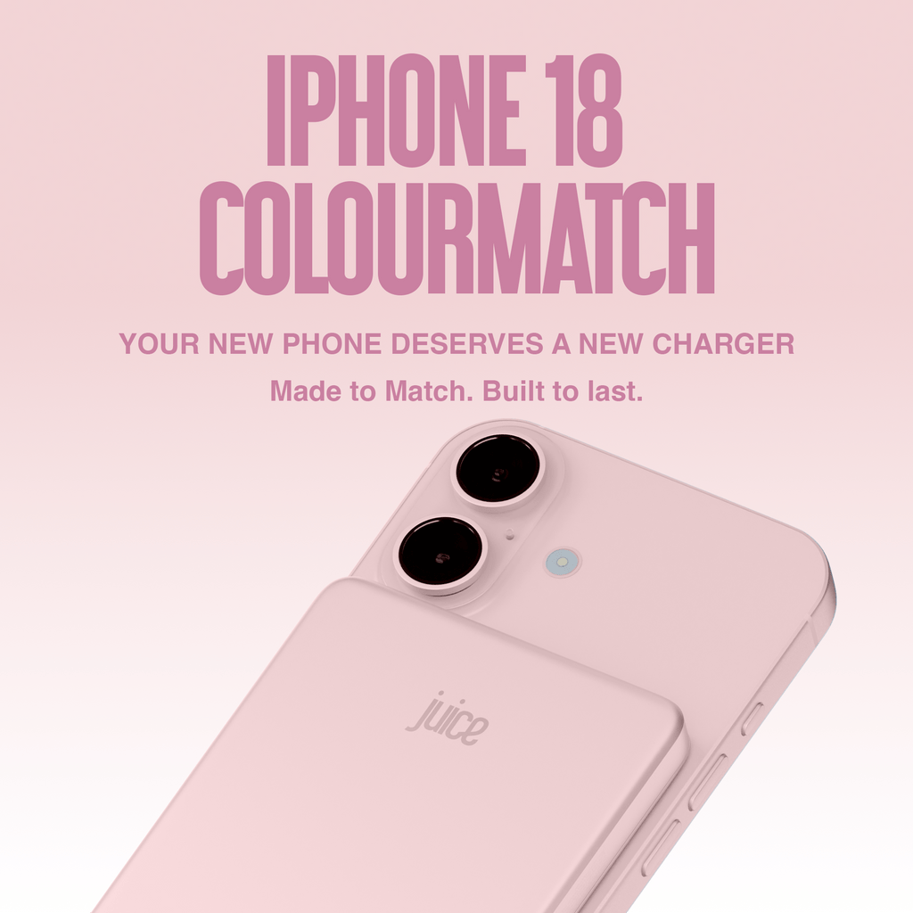 Juice 1 Charge Mag Tec Power Bank – 5,000mAh – iPhone 18 Colour Match – Pink – Colourmatch