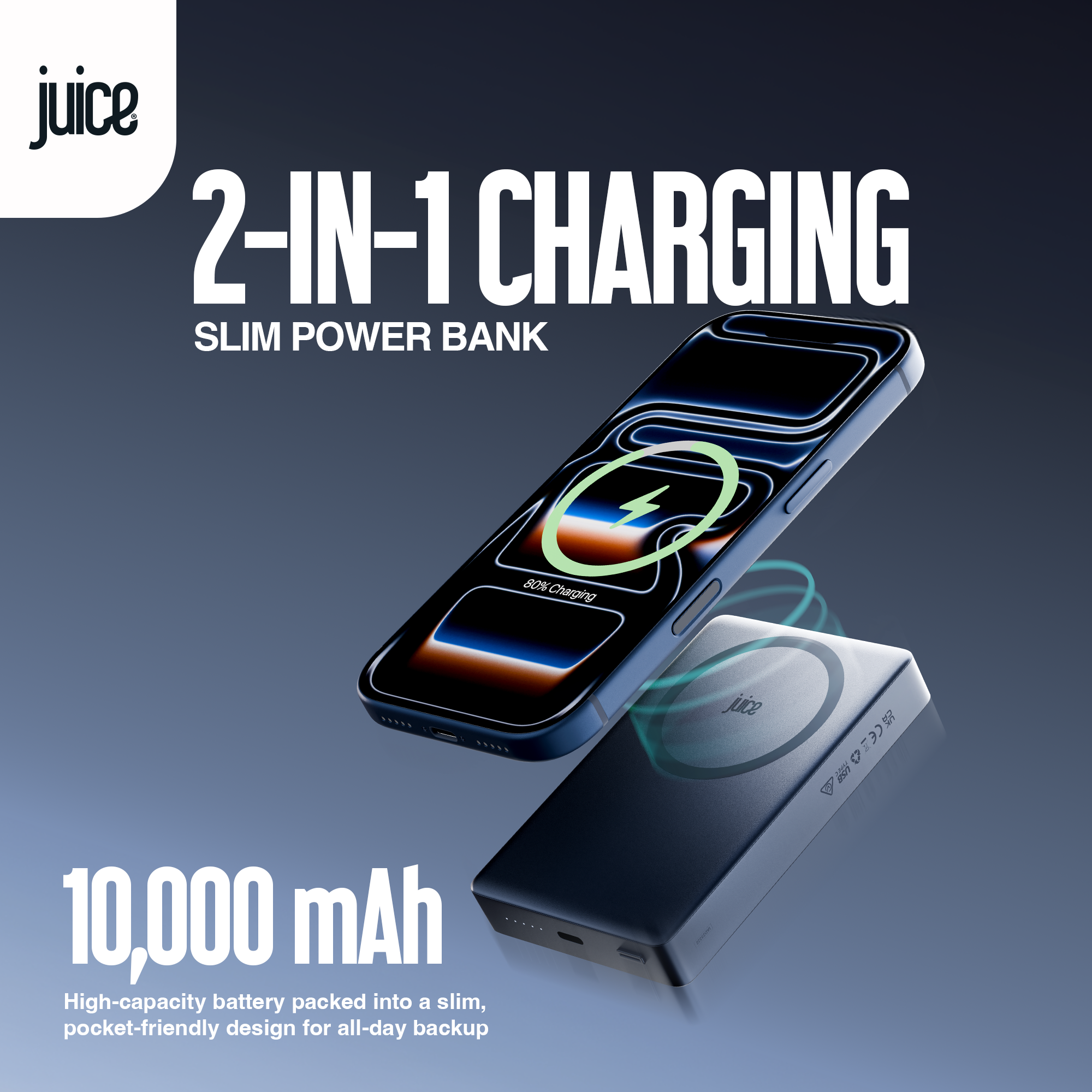 Juice 2 Charge Mag Tec Power Bank – 10,000mAh