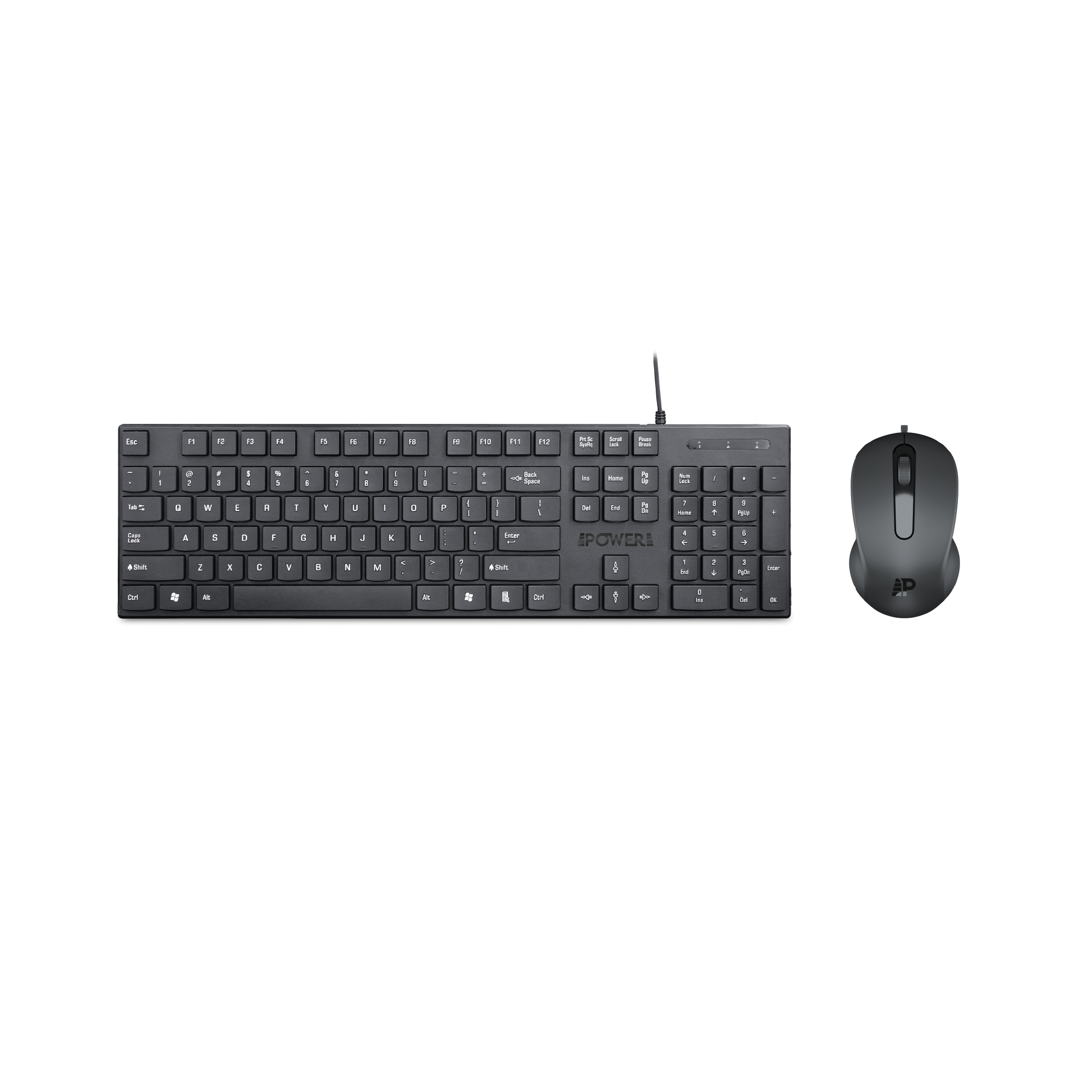 Power Core PC Wired Keyboard & Mouse Bundle
