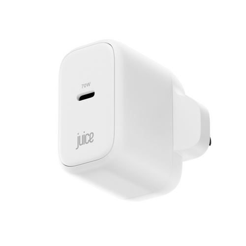 Juice 70W USB-C Fast Charger Plug with 2m Cable – GaN Power for MacBook, Laptop & Phone