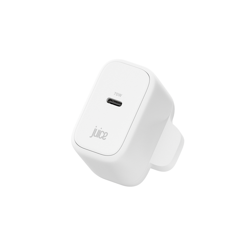 Juice 70W USB-C Fast Charger Plug with 2m Cable – GaN Power for MacBook, Laptop & Phone