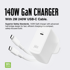 Juice 140W USB-C Fast Charger Plug with 2m Cable – GaN Power for MacBook, Laptop & Phone