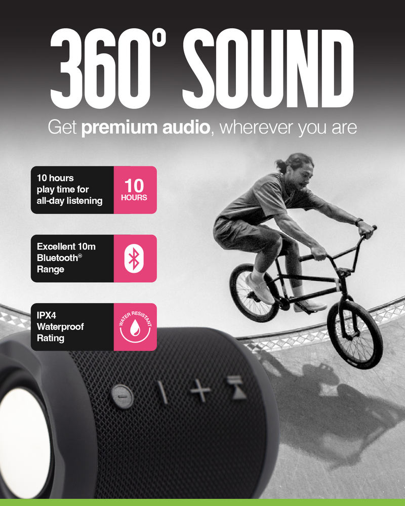 Juice ECO Boom 360 Bluetooth Speaker – Black