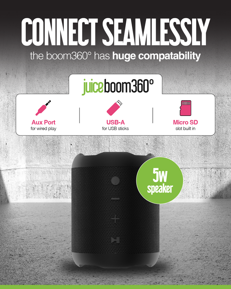 Juice ECO Boom 360 Bluetooth Speaker – Black