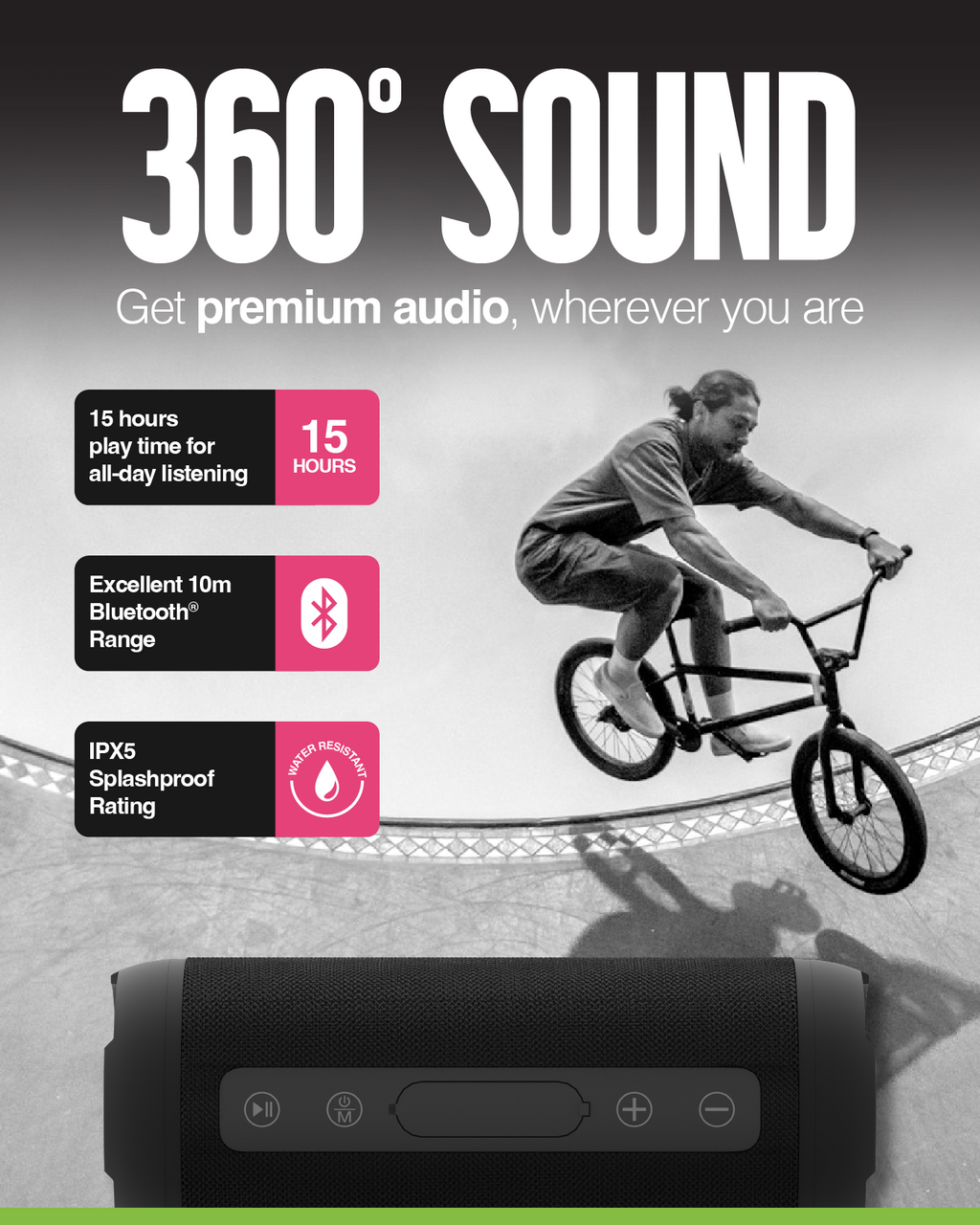 Juice Boom Pro Bluetooth Speaker – Black