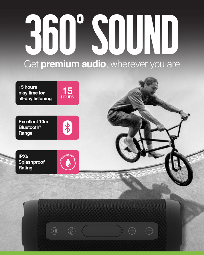 Juice Boom Pro Bluetooth Speaker – Black