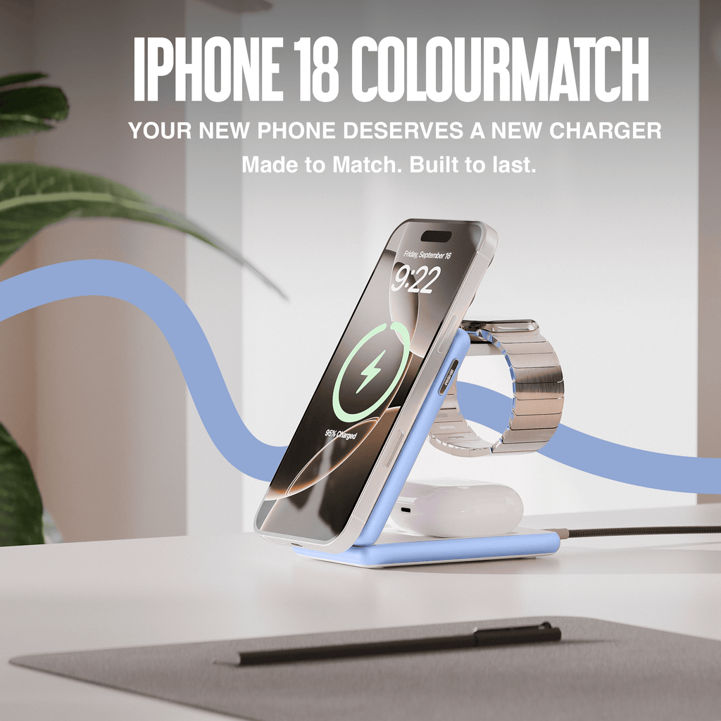 Juice 3-in-1 Compact Wireless Charger 15W (UK Plug) – Glacier – Colourmatch