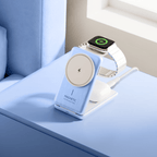 Juice 3-in-1 Compact Wireless Charger 15W (UK Plug) – Glacier – Lifestyle