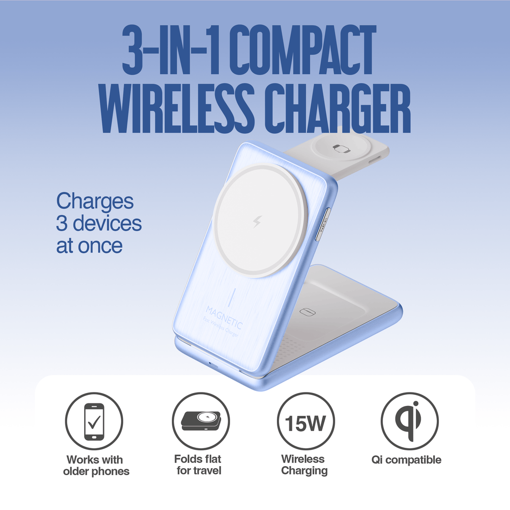 Juice 3-in-1 Compact Wireless Charger 15W (UK Plug) – Glacier – Product Spec