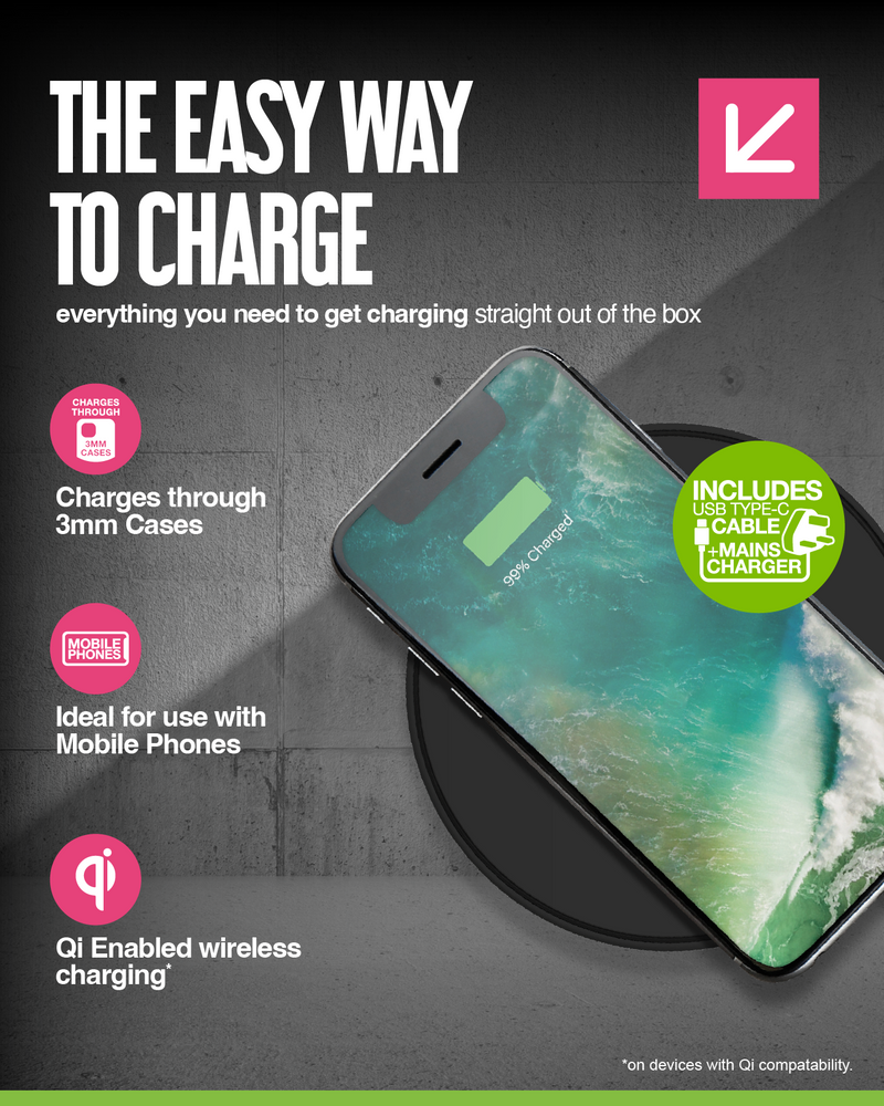 Juice ECO 10W Wireless Charging Pad + 18W Plug & 1m Cable